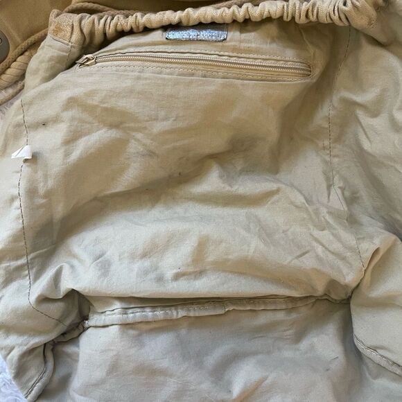 Vintage large canvas & Khaki camel large Backpack silver tone studs & hardwares - Picture 14 of 16